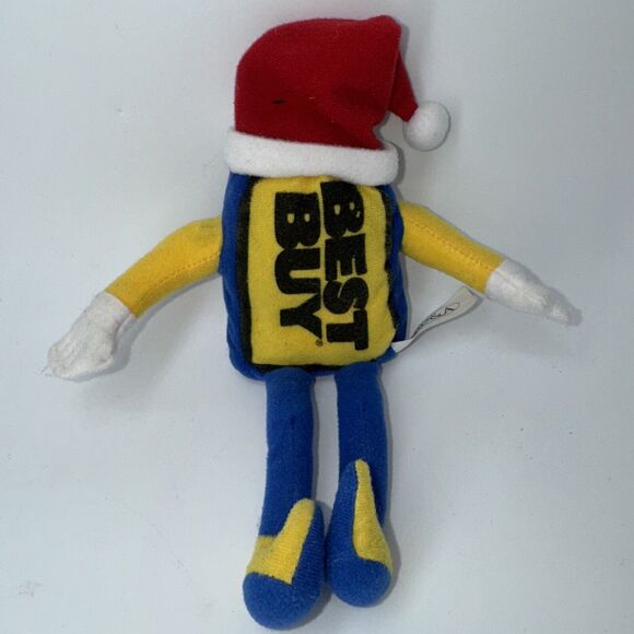 2 Vintage 1990s Best Buy Santa Hat Bean Bag Plush & Energizer Rabbit Ornament - Picture 4 of 5